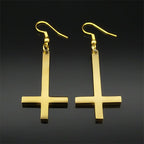 PENDRA Invertedcross Gothic Drop Earrings