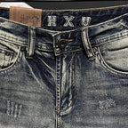 Harajuku Fashion Luxury Clothing Men's Knee-length Shorts Summer Denim Casual Jeans Vintage Washed  High-end Streetwear Shorts