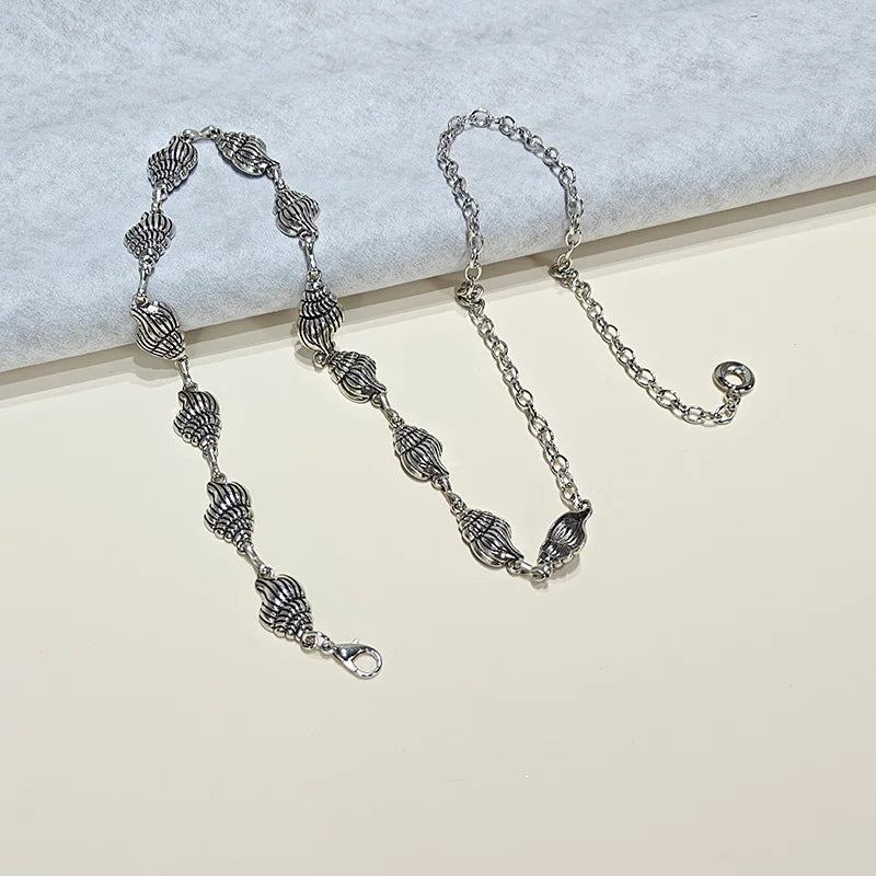 Vintage Women Waist Chain Belt Female Metallic Love-Heart Punk Gothic Accessories conch Metal Body Jewelry Dress Jeans Waistband