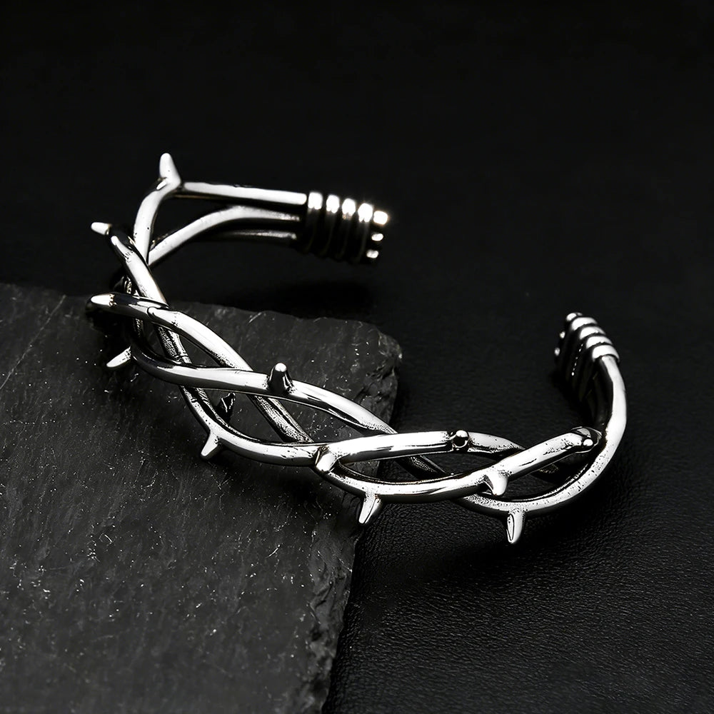 PENDRA Thornwrap Twisted Stainless Steel Cuff Bracelet