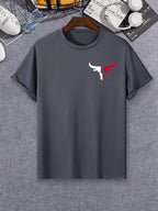 PENDRA Bull Print Tees Urban Short-Sleeve Travel T-Shirt