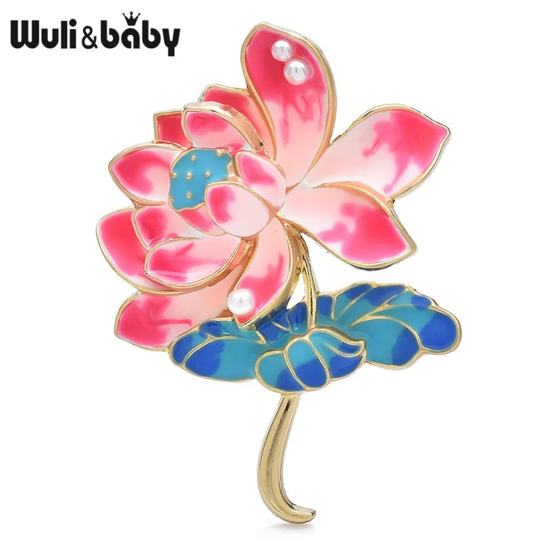 PENDRA Lotuselle Pretty Lotus Flower Brooch