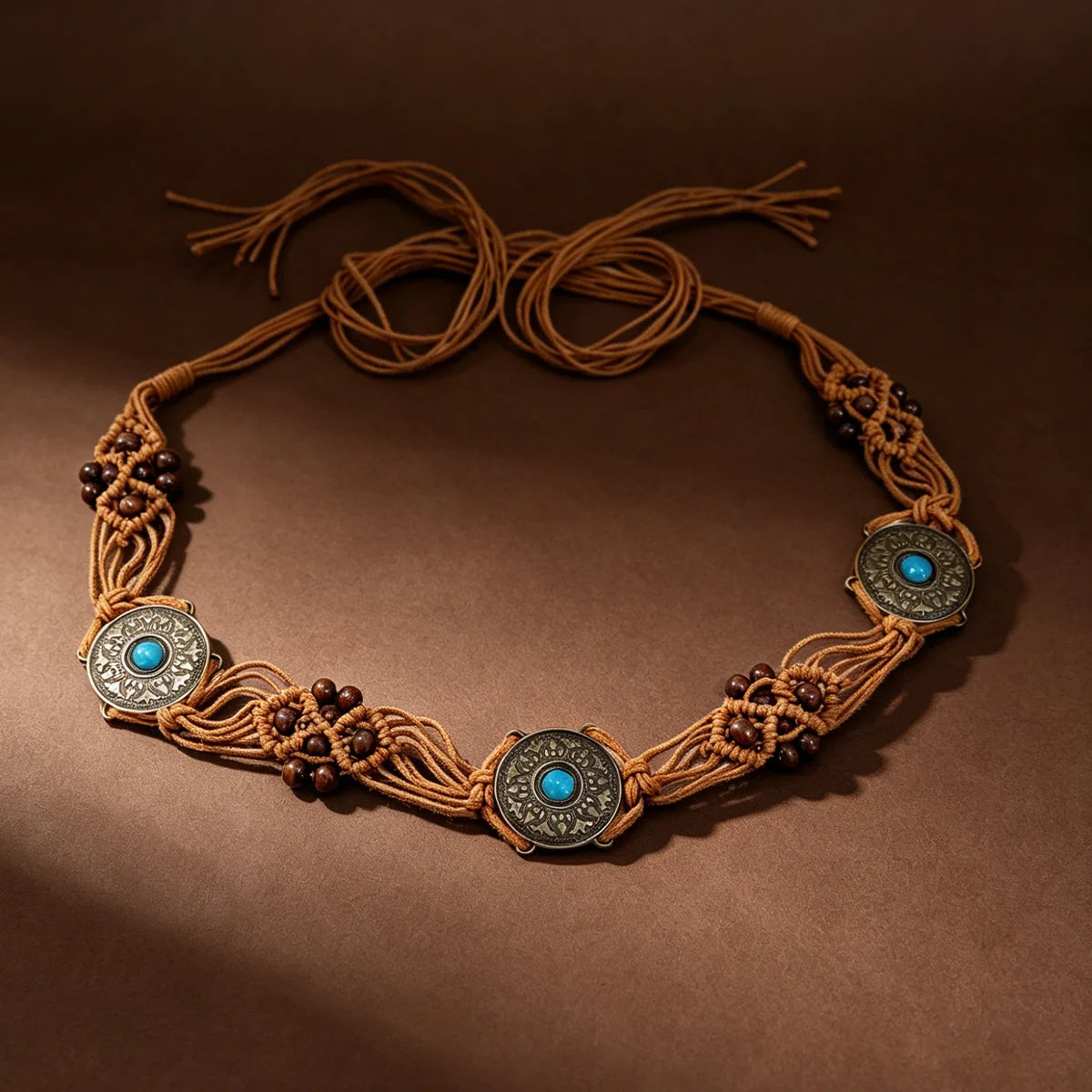 PENDRA Demiine Floral Boho Waist Chain Belt