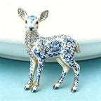 PENDRA Fawn Rhinestone Deer Brooch