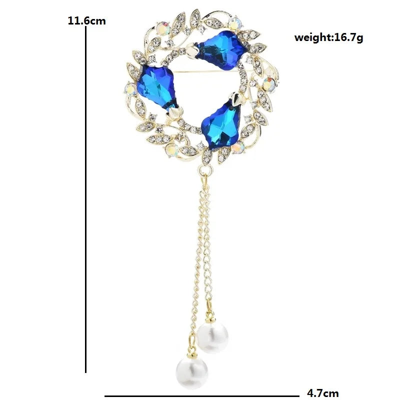 PENDRA Harvest 4-Color Palace Wheat Flower Wreath Brooch