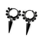 Stainless Steel Spike Cone Drop Earrings Man Punk Beaded Hoop Earrings for Men Women Gothic Hip Hop Dangle Ear Cool Jewelry Gift