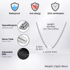 Customized 1-4 Name Neckace for Men,Never Fade Stainless Steel Tube Box Chain Collars,Personazlied Gift to Father Husband