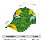 PENDRA Flat Brazil Tropical Graphic Baseball Adjustable Duckbill Comfortable Baseball Cap