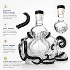 Creative Octopus Shape Glass Decanter 350ml Whiskey Wine Liquor Bottle with Stopper for Bar Home Decor