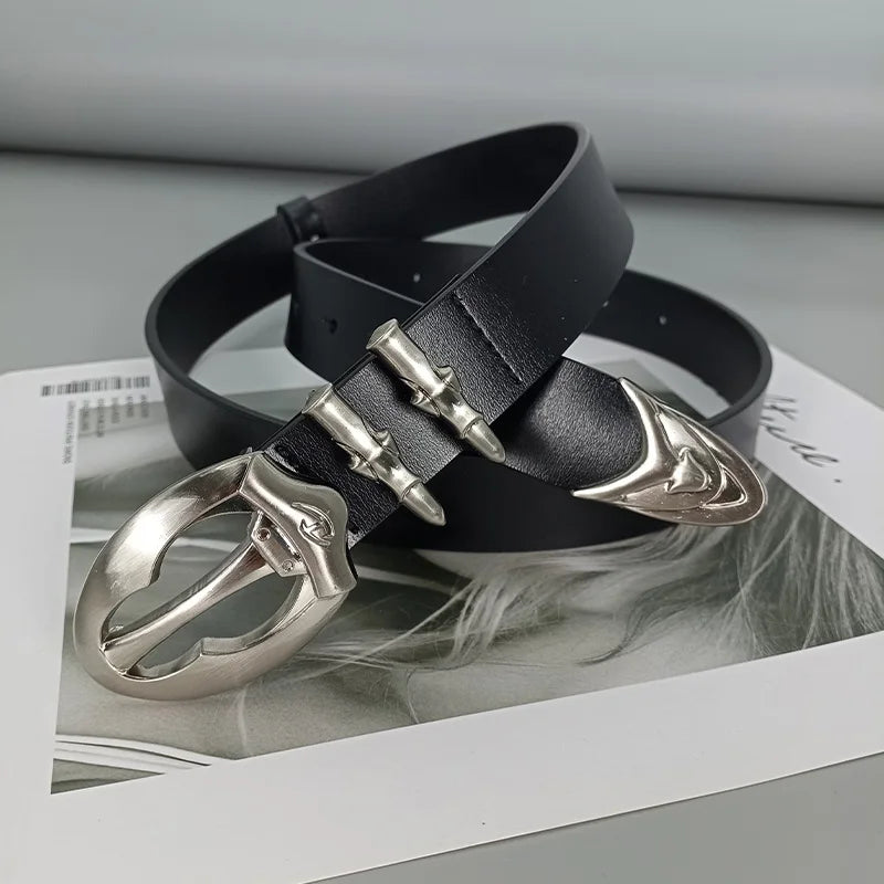 Unisex Genuine Leather Luxury Designer Belts For Women High Quality Punk Men's belt Male Jeans Gothic Waistband Female Plus size