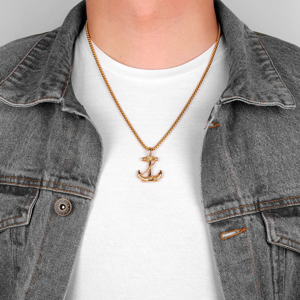 PENDRA Anchor Boyfriend Steel Necklace