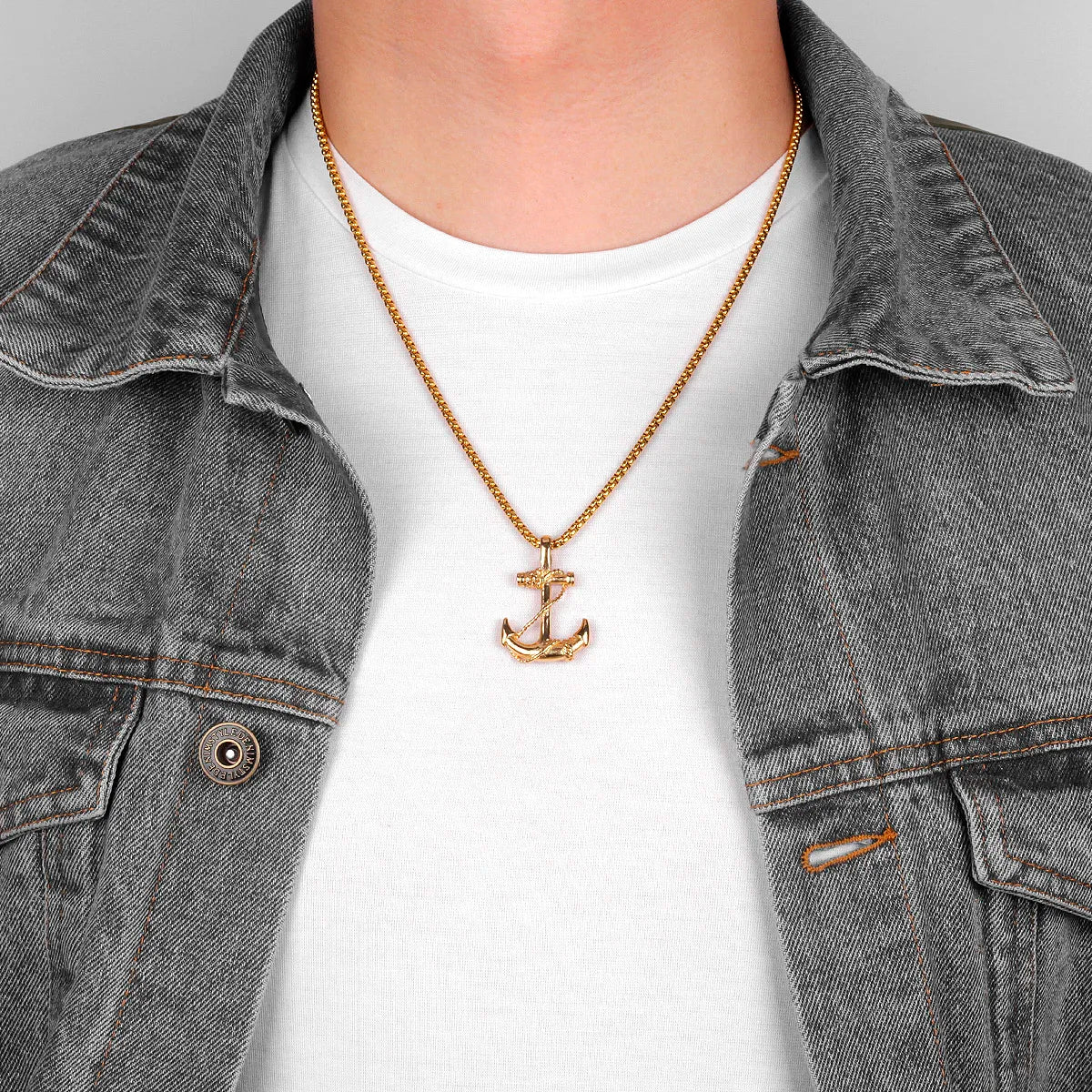 PENDRA Anchor Boyfriend Steel Necklace