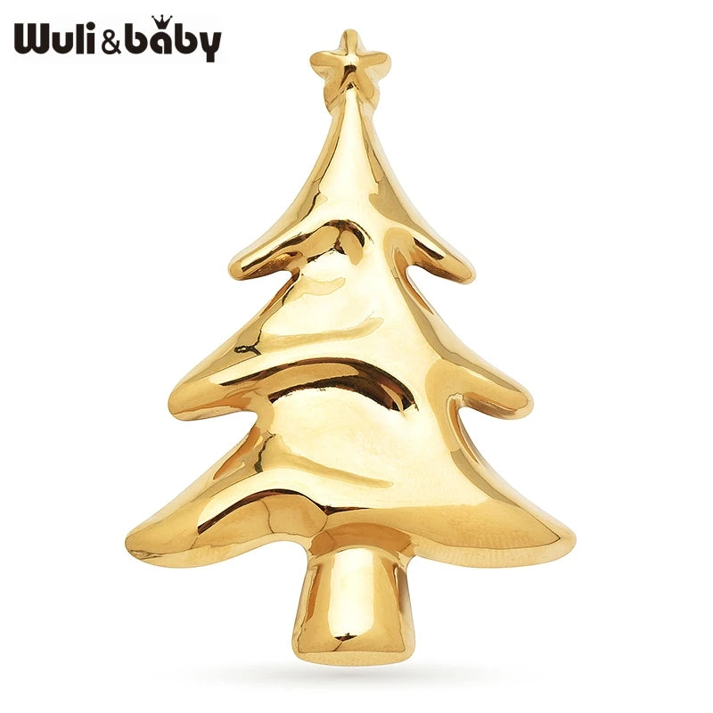 PENDRA Noelina Stainless Steel Classic Christmas Tree Brooch