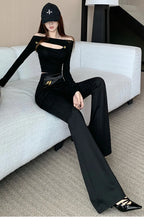 PENDRA Plushline High Waist Slim Leather Pants