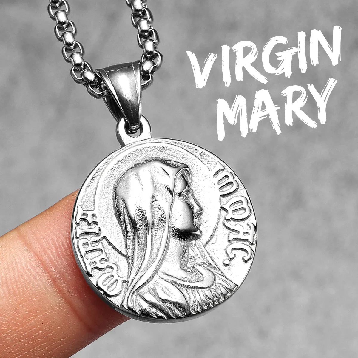 Virgin Mary Guadalupe Angel Cross Stainless Steel Men Necklaces Pendant Chain Amulet For Women Fashion Jewelry Gifts Wholesale