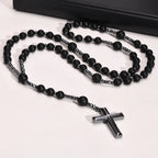 PENDRA Cross Beaded Rosary Necklace