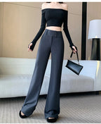 Advanced style suit pants women autumn high waisted slim fit versatile hanging down feeling casual and wide leg pants
