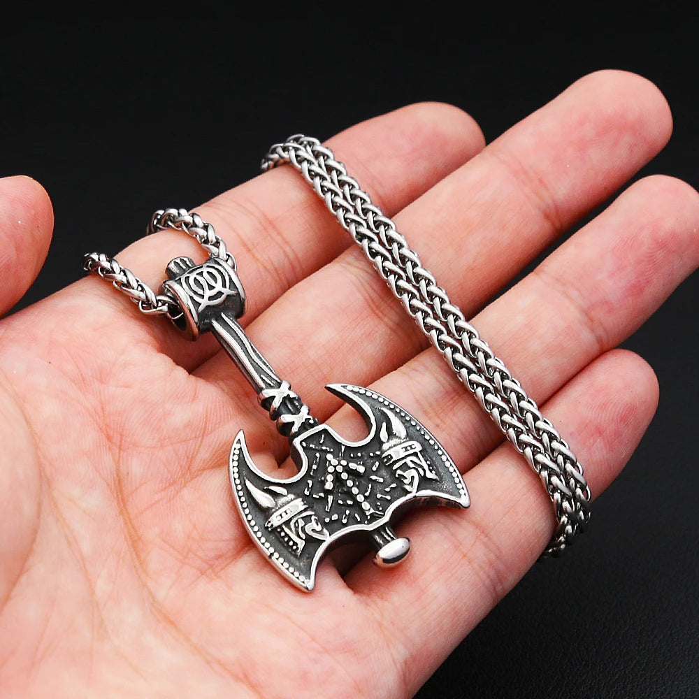 PENDRA Twinaxe Viking Double-Edged Axe Pendant