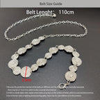 PENDRA Heraara Metal Silver Luxury Waist Chain Belt