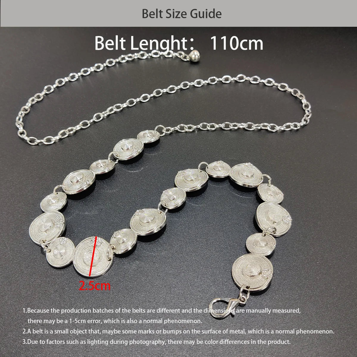 PENDRA Heraara Metal Silver Luxury Waist Chain Belt