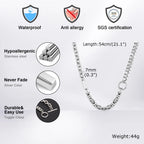 Punk Splicing Byzantine Necklaces for Men,Stainless Steel Cuban Chain Collars,Chunky Trendy Male Jewelry Gift