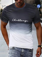 PENDRA Printed Sports Gradient T-Shirt