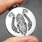 PENDRA Pirates Sided Carving Steel Necklace