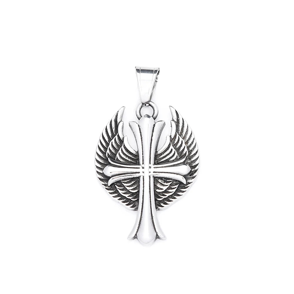 PENDRA Angelcross Memorial Cross with Angel Wings Pendant