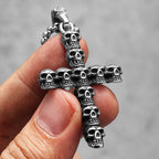 Gothic Skull Cross Amulet Stainless Steel Men Women Necklaces Pendants Chain Punk Trendy  Jewelry Creativity Gift Wholesale