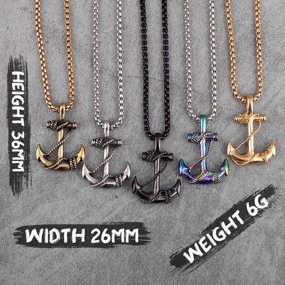 PENDRA Anchor Boyfriend Steel Necklace