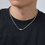 Customized 1-4 Name Neckace for Men,Never Fade Stainless Steel Tube Box Chain Collars,Personazlied Gift to Father Husband