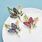 PENDRA Beautiful Butterfly And Flower Brooch