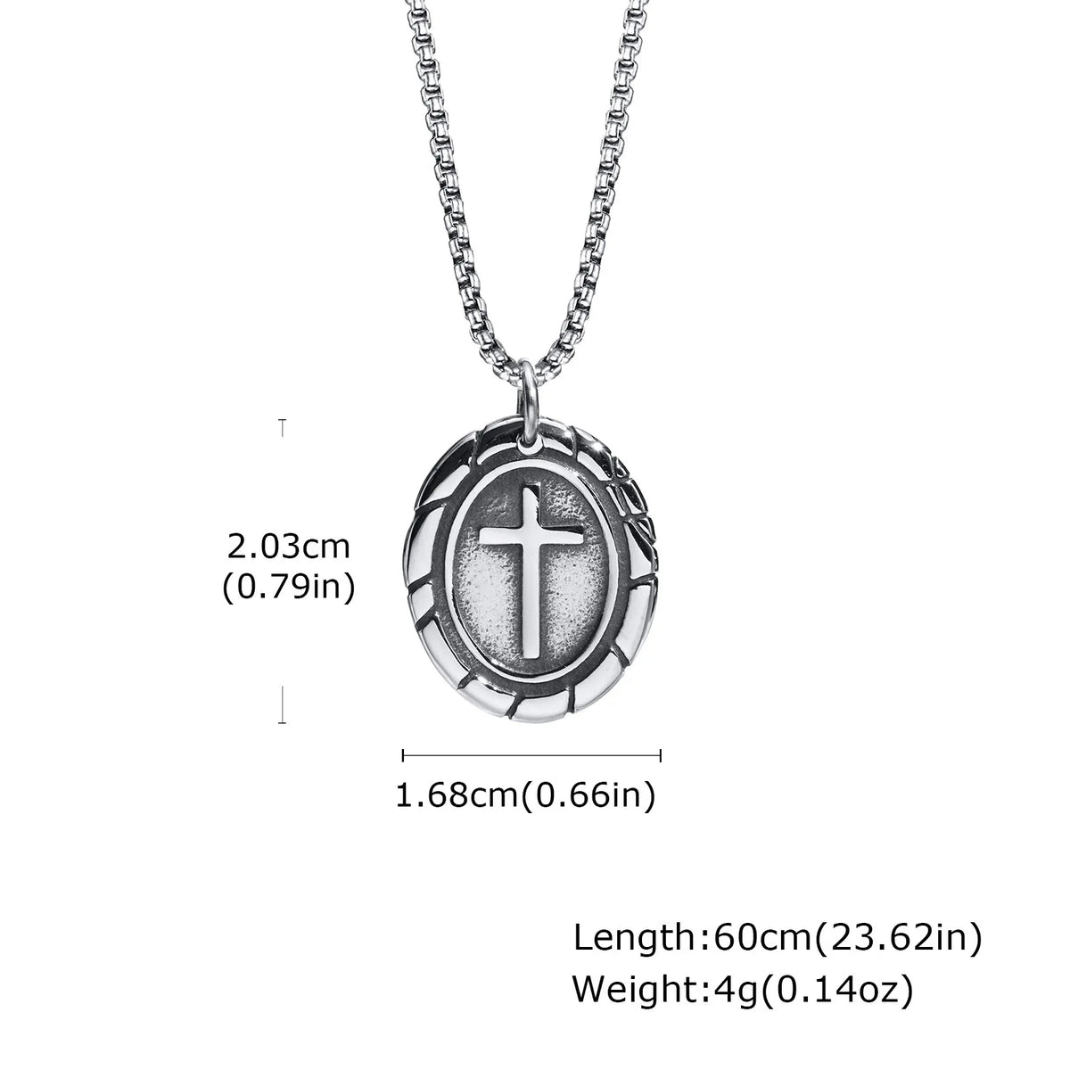 Stylish Men's Cross Necklace,Stainless Steel Silver Color Cross Pendant Necklace,Christian Religious Faith Easter Jewelry Gift