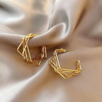PENDRA Geometry Silver Gold Earrings