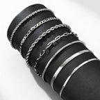 Men's Thin Chain Bracelets,Stainless Steel Silver Color Adjustable Metal Wristband,Classic Hip Hop Trendy Chain Gift
