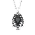PENDRA Blackstone Vintage Stainless Steel Black Stone Necklace