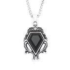 PENDRA Blackstone Vintage Stainless Steel Black Stone Necklace
