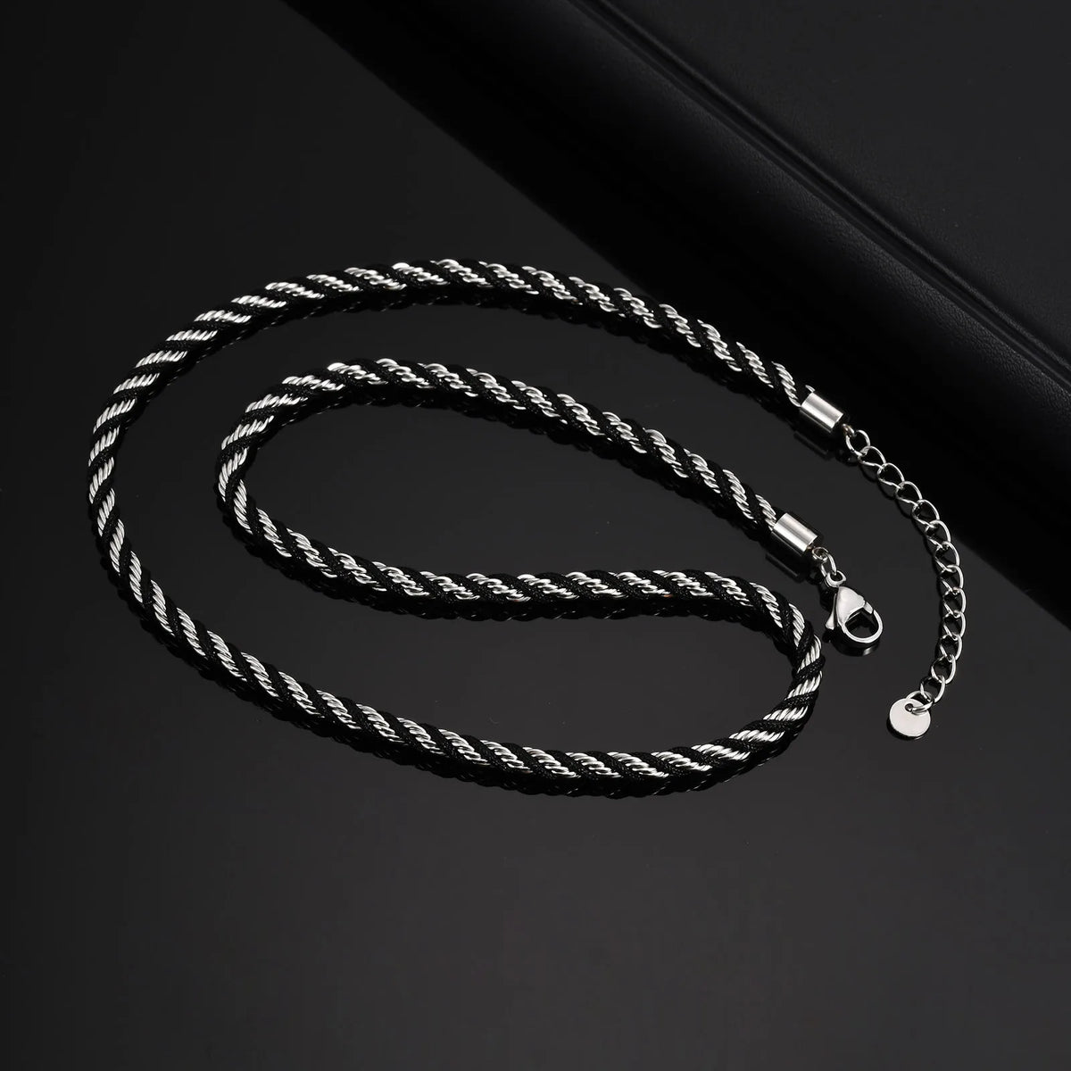 PENDRA Twisted Black Chain Necklace