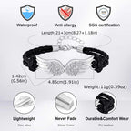 Angel Wings Bracelets for Men Boys,Black Rope Adjustable Wristband,Personality Exquisite Jewelry Gift