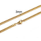 Cuban Link Chain Necklace for Men Women,3 to 7mm Stainless Steel Choker,Basic Jewelry Gift