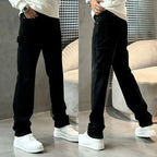 Spring Summer New Vintage Casual Slimming Straight-Leg Pants Washed Loose Micro-Cone Workwear Jeans for Men Man Clothes