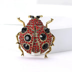 PENDRA Jewel Beetle Rhinestone Insect Brooch