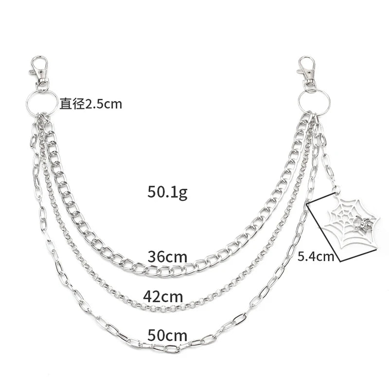 PENDRA Weblink Layered Spider Chain Keychain