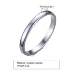 2mm Simple Tungsten Carbide Ring for Men Women,Scratch Resistant Plain Tungsten Steel Ring,Unisex Pinky Ring Wedding Ring Gift