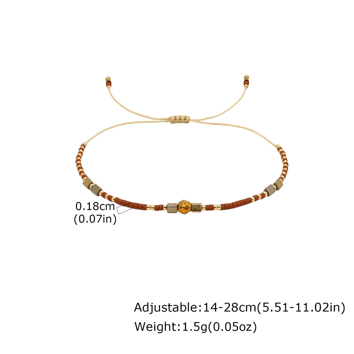 1/2/3pcs Boho Beaded Bracelets for Men,Handmade Mini Gold Color Stainless Steel Beads Glass Seeds Wristband,Summer Jewelry