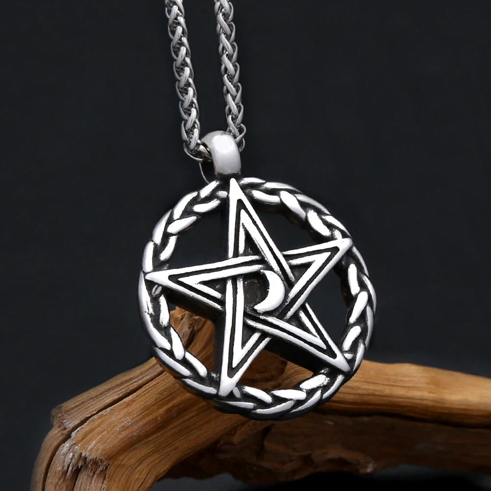 PENDRA Pentagramforge Vintage Stainless Steel Pentagram Necklace