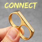 Connect Two Fingers Men Rings Stainless Steel Unique Punk Rock Women Jewelry Fashion Accessories Stranger Things Gift Wholesale