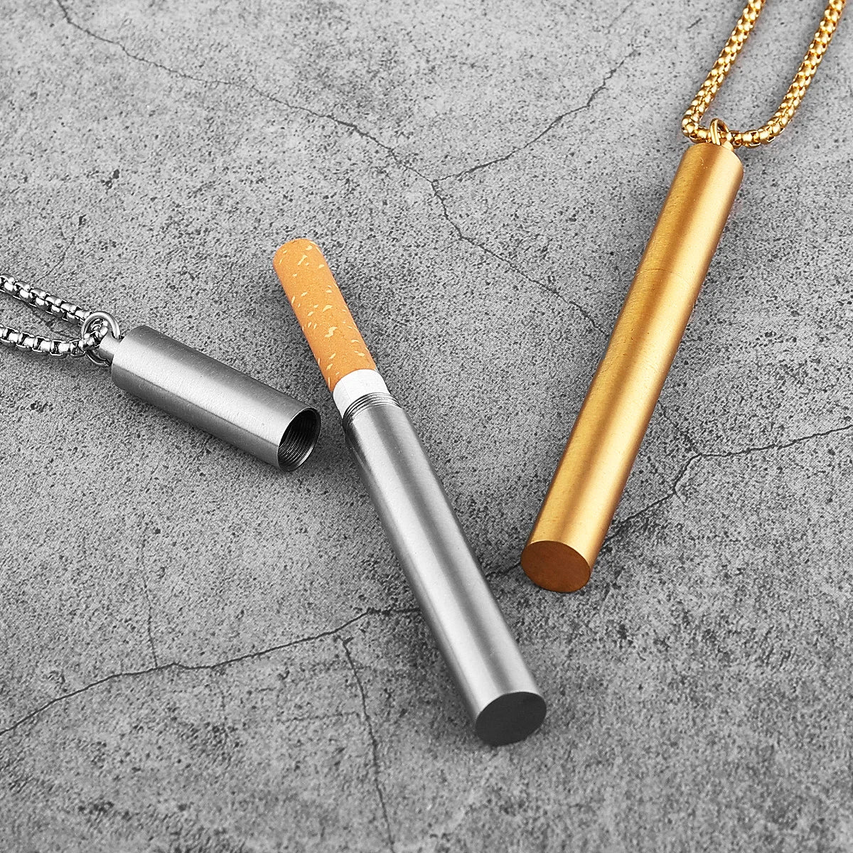 PENDRA Last Cigarette Case Steel Necklace