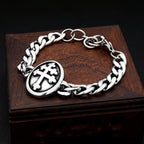 Classic Vintage Knights Templar Iron Cross Bracelet Stainless Steel Punk Hip Hop Christian Cross Men Bracelets Religious Jewelry
