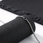 New Simple Natural Stone Chain Necklace for Men,Stainless Steel Box Chain Collars,Causal Jewelry